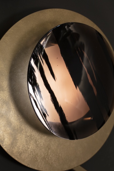 Obsidian volcanic stone on Poppy LED wall light