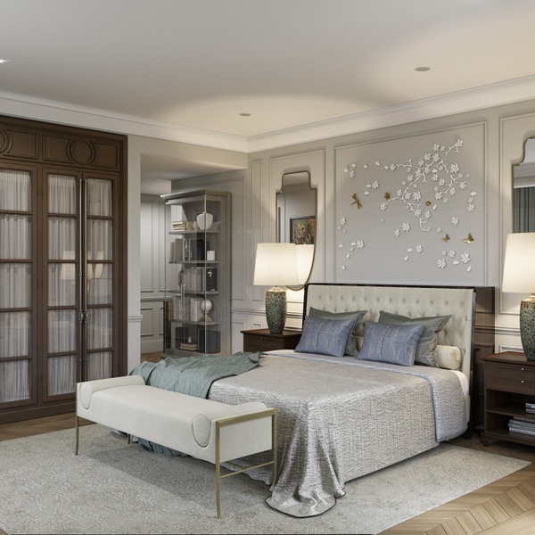 Porcelain flower headboard decoration