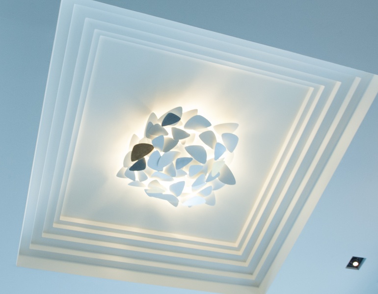 Round ceiling light, white Galet
